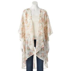 Chiffon rose kimono